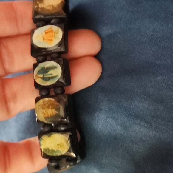 Dark Blue Wooden Religious Saints Bracelet - Picture 4 of 9
